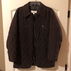 Jones New York Brown Quilted Coat Size Medium